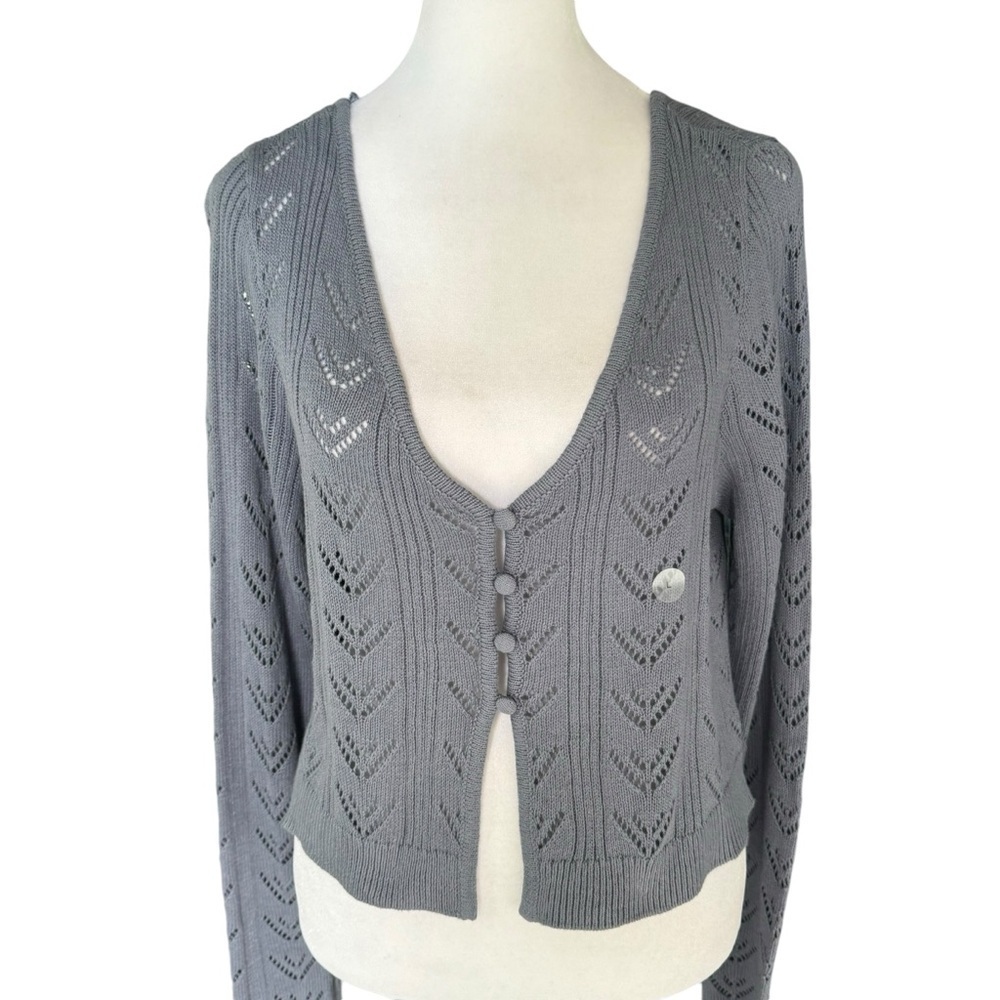 Aeropostale - NWT Cropped Crochet Cardigan Sz L - Picture 4 of 7